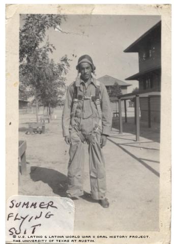 Joseph Autobee in Summer flying suit.