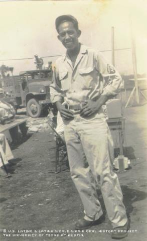 Eugene Casarez in Luzon, Philipines in 1945.