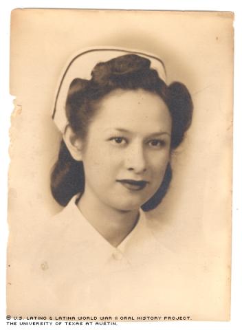 Rafaela Esquivel poses in her nurse's uniform.