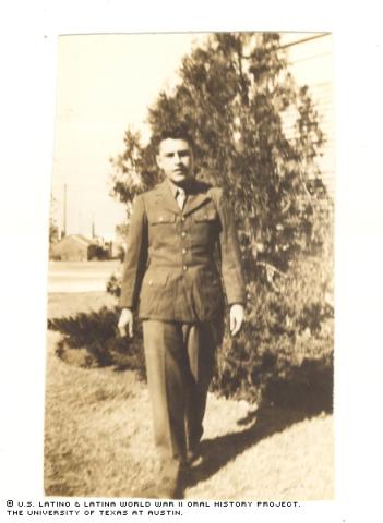 Willie Garcia (husband at V.A. Hospital in Waco, TX. Willie was being treated for Shell-Shock. 1945.