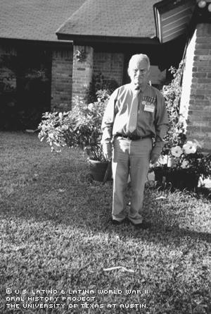 Willie Garcia in Austin, TX, honored as a vet of WWII in 2000.