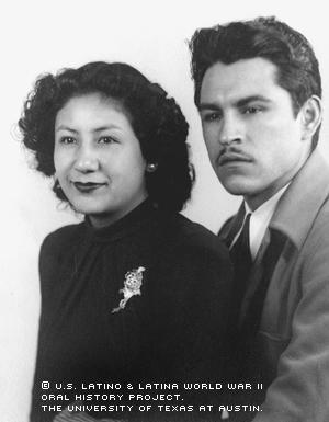 Willie and Elizabeth Garcia (wife) after the war in Nov. 1945.