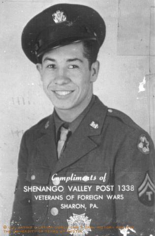 Leon\Jack\"Leura after basic training in Sharon, PA in Dec. 1942."