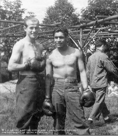 Larazo Lupian before a boxing match in Germany.