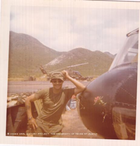 Ernesto Torres at Lane Air Base, Vietnam. June 1971.