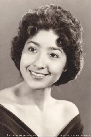 Rita Brock-Perini attended St. Mary's High School in Phoenix, Arizona. This photograph was taken in 1956 for her senior yearbook.