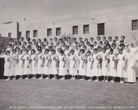 Group photo from St. Joseph's Hospital School of Nursing, 1956.