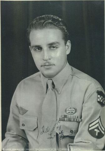 Bennie Trujillo in El Paso, Texas in 1946. First time on Pass from hospital.