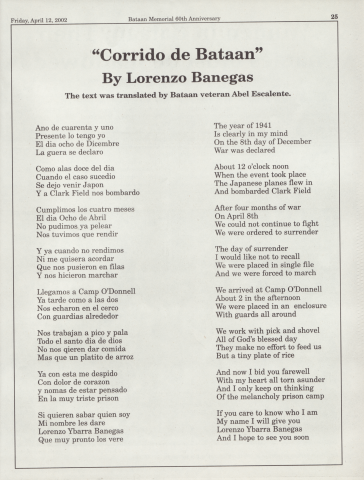 "Corrido de Bataan" by Lorenzo Banegas - Voces Oral History Project