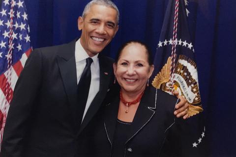 Dr. Juliet Villareal Garcia 2, with President Obama