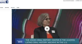 Maggie Rivas-Rodriguez being interviewed for Spectrum News