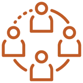 Circle of people linked together