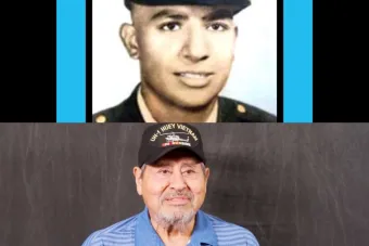 Portraits of two Vietnam Veterans.