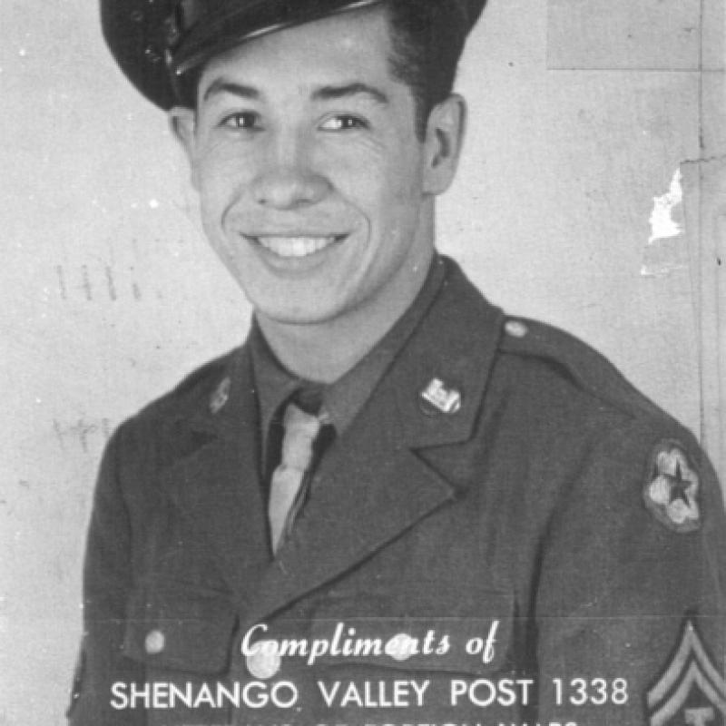 Leon\Jack\"Leura after basic training in Sharon, PA in Dec. 1942."