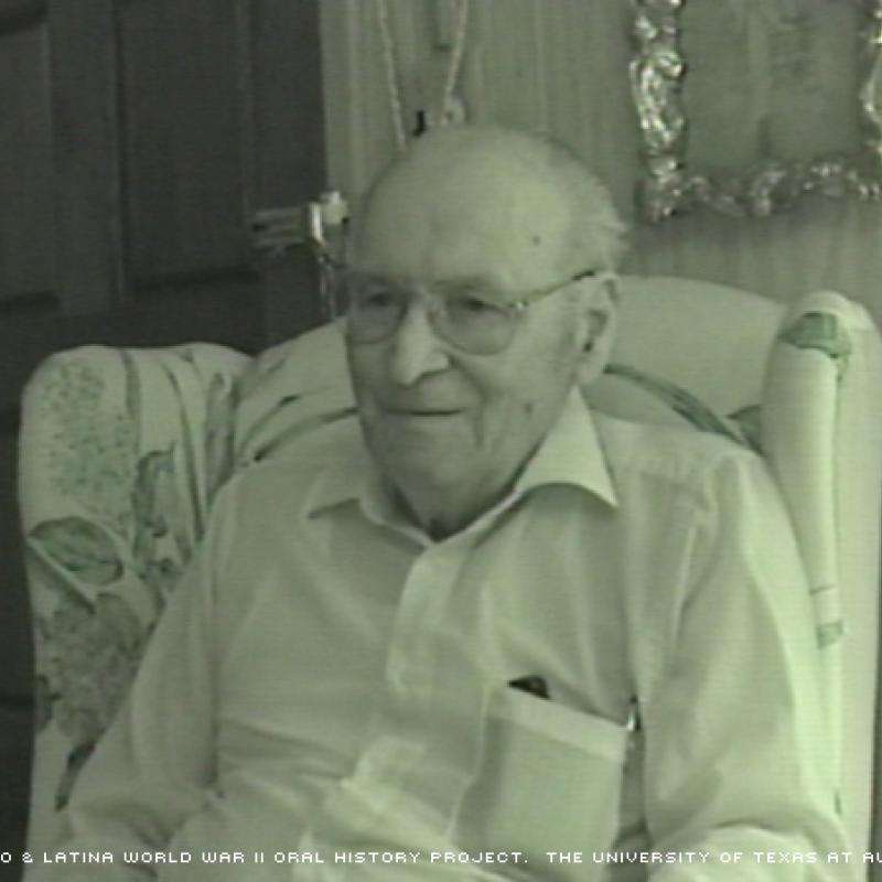 Heriberto Longoria, Sr. at is home in McAllen, TX during his interview with the U.S. Latino and Latina World War II Oral History Project.