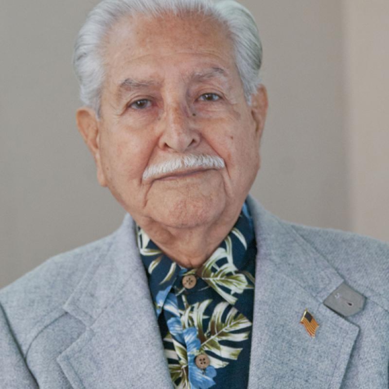 Maximino Rodriguez photographed by the Voces Oral History Project on January 7, 2011 at the Hazard Park Armory in Los Angeles, California. (©2011 Voces Oral History Project / Marc Hamel)